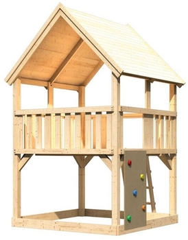 Akubi Kinderspielturm Luis mit Kletterwand naturbelassen (8687)