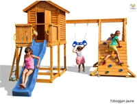 Spielturm 'my House Spider+', Teak, Mit Rutsche, Haus Mit Holzdach, Griffe,...