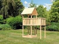 Akubi Spielturm Lotti natur mit Anbauplattform