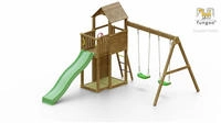 FUNGOO Spielturm "Boomer3" mit Schaukel & Rutsche