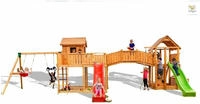 FUNGOO Spielturm "MAXI SET SMILE FARM" mit Schaukel & Rutsche,...