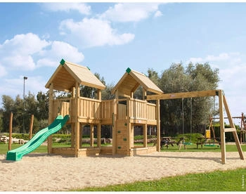Hy-Land Spielgerät P6S mit Rutsche und Doppelschaukelanbau Premium Douglasie