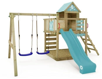 Wickey Spielturm Smart Cave mit Rutsche Pastellblau