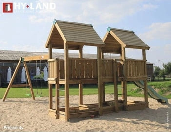 Hy-Land Spielgerät P4S mit Rutsche und Doppelschaukelanbau Kiefer