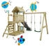 Wickey Spielturm FarmFlyer Klettergerüst mit Rutsche Pastellblau