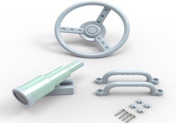 Outdoor Toys OutdoorToys Abenteuerset mit Lenkrad & Teleskop & Haltegriffe in Eisblau