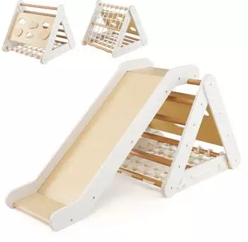 Costway Kletterspielzeug Dreieckiges 4-in-1 Klettergerüst mit Rampe (31952678)