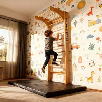 CCLife Technic Kletter-Trainingsgerät Klettergerüst für Kinder 80×220CM mit Klimmzugstange