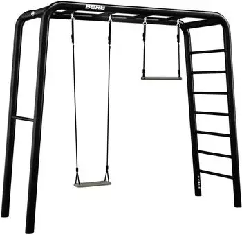 Berg PlayBase Extra Large Rahmen Klettergerüst Schaukelgestell mit Reckstange, Leiter & Monkey Bar Active Set