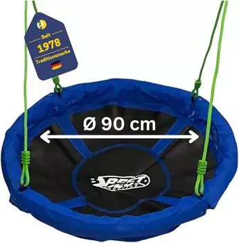 Best Sporting 60 80 90 Nestschaukel mit Nestschaukel Blau/Gr&uuml;n/Schwarz 110 cm