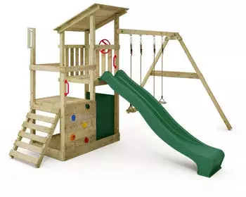 Fatmoose Klettergerüst FruityForest Fun XXL mit Schaukel & grüner Rutsche