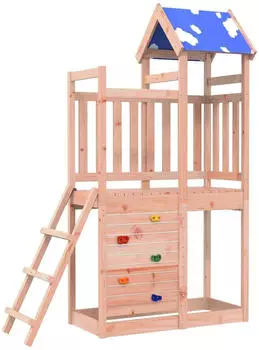 vidaXL Spielturm Braun 110,5 x 52,5 x 215 cm Massives Douglasienholz 3417182