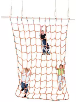 Sport-Thieme Kletternetz ""Climb"", Polypropylen (PP), Orange, 2x2 m