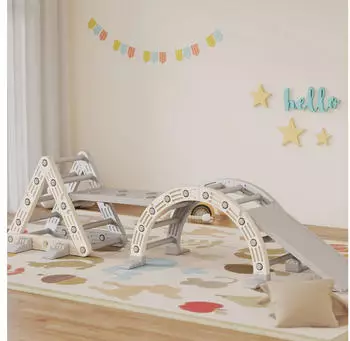 AIYAPLAY Kletterbogen mit Rutsche Grau