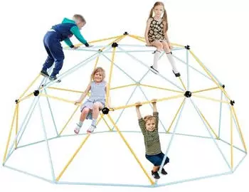 VEVOR Kletterkuppel Kuppel-Kletterspielzentrum 10 Klettergerüst Braun 3,66 m
