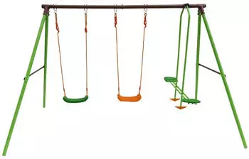 Habitat et Jardin Spielger&uuml;st Leo Elemente Schaukelgestell Orange/Gr&uuml;n 1,96 m