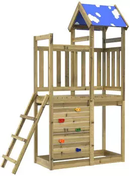 vidaXL Spielturm Braun Massives Impr&auml;gniertes Holz 3417183