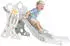 AIYAPLAY Kinderrutsche Freistehende Rutsche Grau Weiß 157 x 46,5 x 80 cm