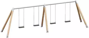 Sport-Thieme Playparc Vierfachschaukel "Holz/Metall" Aufhängehöhe 200 cm (0702060)