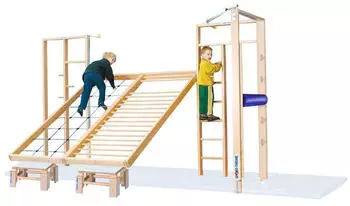 Sport-Thieme Turnwand-Kombination "TuWa Kletterwand 5" Mit Fallschutzmatten