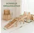 Goodevas 5-in-1 Montessori Klettergerüst Dreiecksleiter, Kletterbogen & Kletterrampe, Netz, Kissen (Grünes Kissen)