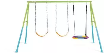Intex Schaukelset 3er Schaukelgestell mit Nestschaukel Blau/Gr&uuml;n