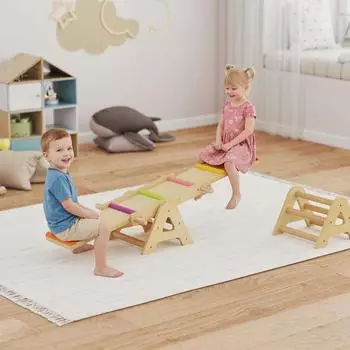 AIYAPLAY Kinderwippe Mehrfarbig/Wei&szlig; 133 x 38 x 24 cm