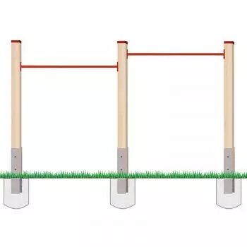 Gartenpirat Turnreck Kantholz Kiefer Reckstange Rot