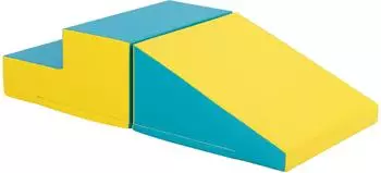 Costway Schaumstoff-Spielbausteine zum Klettern, 2-tlg., gelb/blau