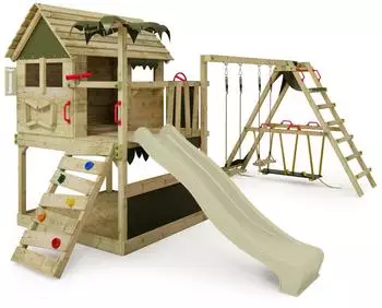 Fatmoose TikaTaka Town XXL Kletterturm mit Rutsche Grün