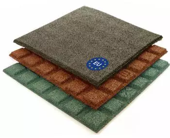 Gartenpirat Fallschutzmatte 50x50 Stärke Fallschutzmatte mit Rutsche Schwarz