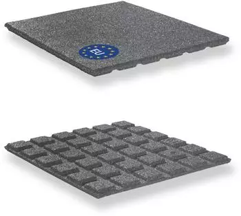 Gartenpirat Fallschutzmatte 50x50 Stärke Fallschutzmatte mit Rutsche Grau