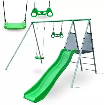 HyperMotion XXL Kinderschaukelset Schaukelgestell mit Rutsche