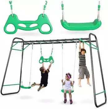 HyperMotion XXL Schaukelsitze Kletterleiter Schaukelgestell mit Brettschaukel 150 kg