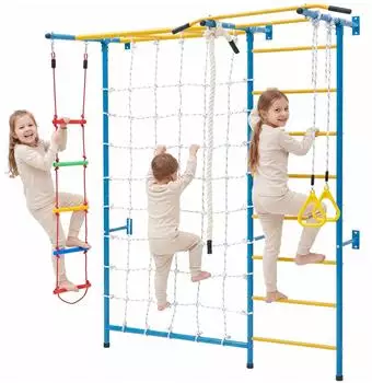 VEVOR Sprossenwand Turnwand Kleinkinder Klettergerüst mit Leiter Mehrfarbig