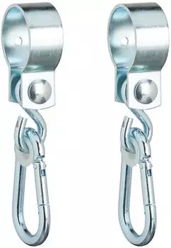 Relaxdays 2er Set Schaukelhaken mit Karabinern Wei&szlig;,Silber