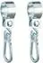 Relaxdays 2er Set Schaukelhaken mit Karabinern Weiß,Silber