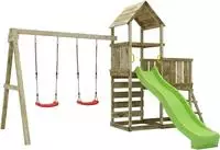 FUNGOO Spielturm "MaxPlay 3.2" mit Rutsche, Doppeldecker, Doppelschaukel und