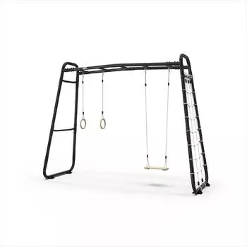 EXIT Toys Schaukelkombination GetSet Monkeybar Kletterger&uuml;st mit Brettschaukel & Turnringe Schwarz