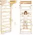 Mamabrum Montessori Kletterwand aus Holz mit Tellerschaukel, Ringen & Kletterseil (MAM246 CLIMBING)