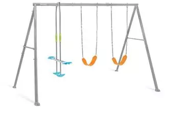 Intex Kinderschaukel mit 2 Sitzen und Schaukelwippe, Stahl, grau (44123)