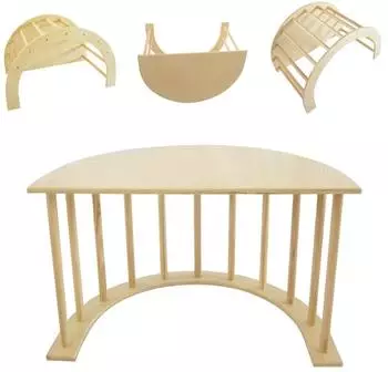Chipolino Holz-Spieltisch mit Kletterleiter, Wippe und Ruhezone, braun (WTROC02402T)