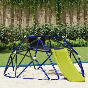 vidaXL Kinder-Kletterdome mit Rutsche, blau, 6 Fu&szlig;, Stahl (42010327)