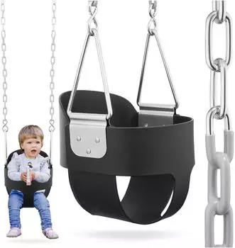 HyperMotion Kleinkinder-Kettenschaukel mit Hochlehner, EVA-Schaumstoff, 22kg (HYP24 SWING)