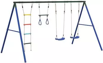 vidaXL Spielturm Schaukel-Set mit Schaukelsitzen, Trapez und Strickleiter (3283611)