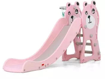 Moni Kinderrutsche Pooh mit Basketballkorb, rosa, 172cm (18024)