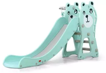 Moni Kinderrutsche Pooh mit Basketballkorb, blau, 172cm (18024)