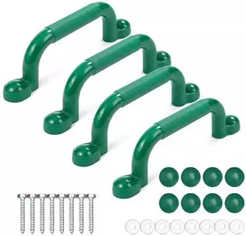 Relaxdays Klettergriffe 4er-Set, Kunststoff, gr&uuml;n, bis 100kg