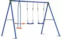 vidaXL Outdoor Schaukelset Mehrfarbig Stahl und PE