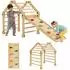 AIYAPLAY Klettergerüst 3-in-1 mit Rutsche, Holz, für Kinder 1,5-4 Jahre (331-066V00MX)